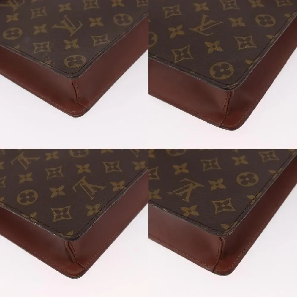 Louis Vuitton Monogram Porte Documents Bandouliere Business Bag Brown